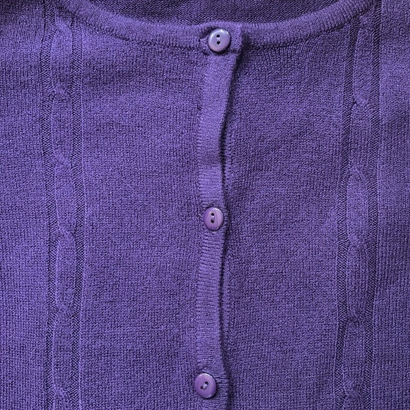 ❤️2/$15 or 3/$21❤️ NWT Carol Rose Deep Purple Cardigan, Size Small - Picture 9 of 9